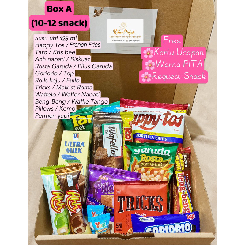 

Paket Hampers Snack Box Ready Paket A,B,C Kikiesproject