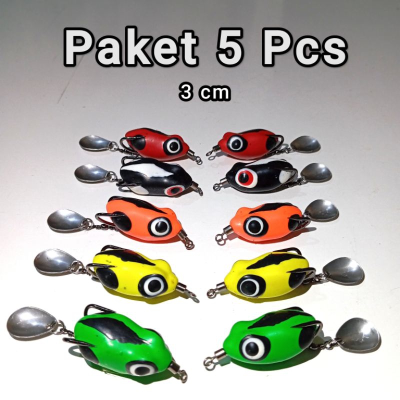 umpan pancing gabus tiruan kodok kodokan isi 5 soft frog