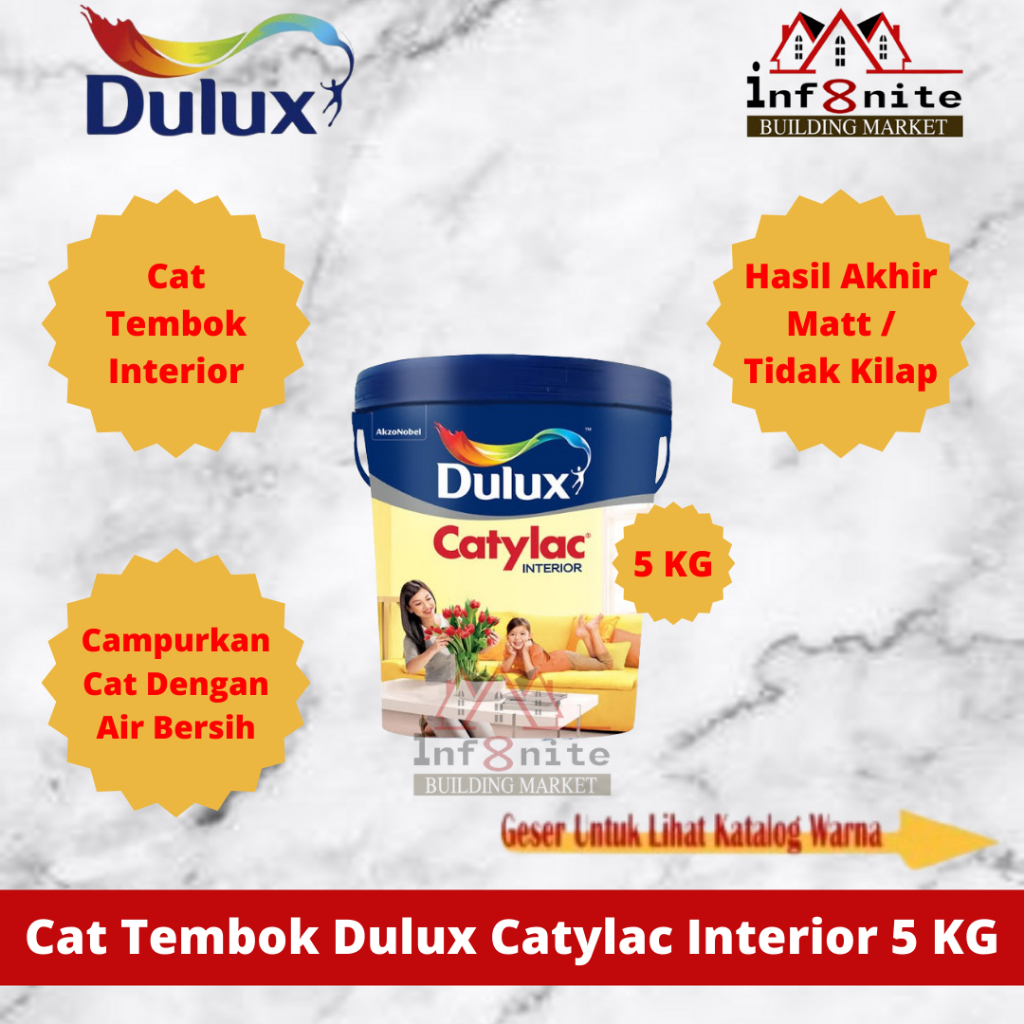 Cat Tembok Dulux Catylac Interior Ready Mix Cat Plafon Kayu 5 KG