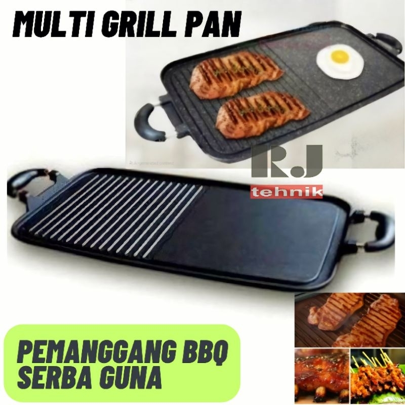 Multi Grill Pan Wajan Panggang BBQ Square Teflon Pemanggang  Panggangan Serba Guna Anti Lengket Pers