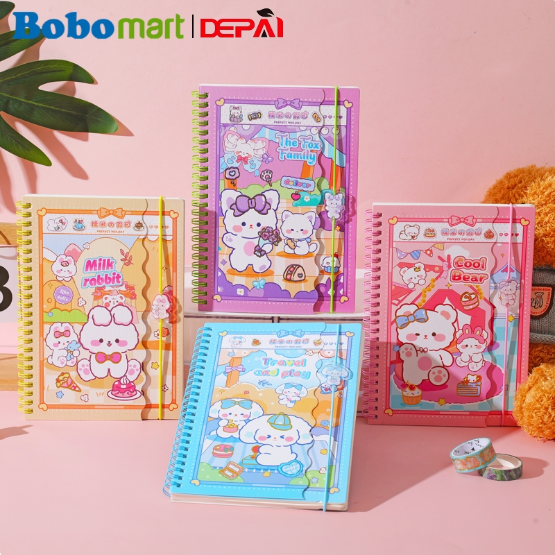 

BOBOMART Buku Tulis Ring Depai A5-DP2980, 80 Lembar, Spiral Notebook Karakter Lucu, Anak Sekolah