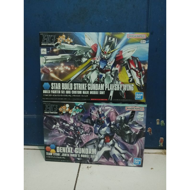 Set Hg Denial Gundam dan Hg Build Strike plavsky wing