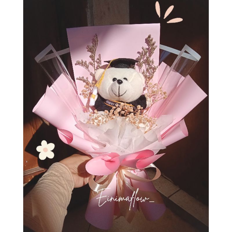 Einimaflow - Buket Boneka Wisuda || Buket Wisuda Bunga Kering