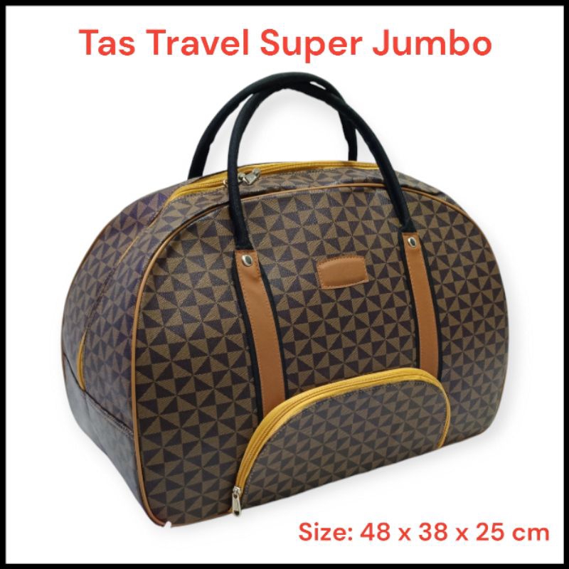 PAKET HEMAT Tas Travel Super Jumbo (Bahan Kulit Printing)- Tas Jinjing - Tas Baju Travel Jumbo -
