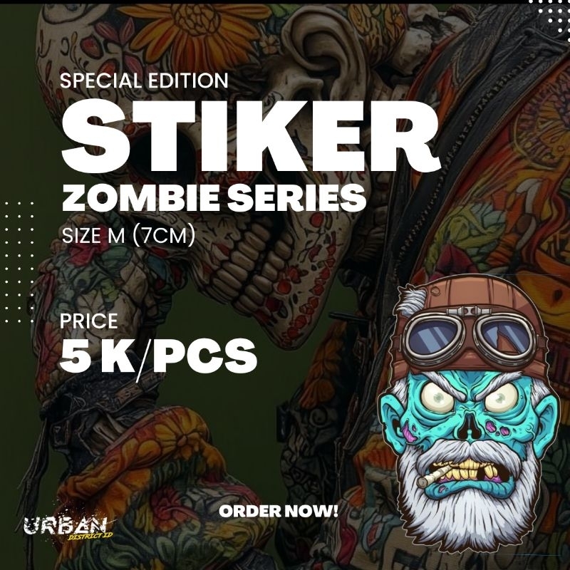 

URBAN Stiker / Sticker 7CM Zombie Series 1 Pcs by URBAN DISTRICT