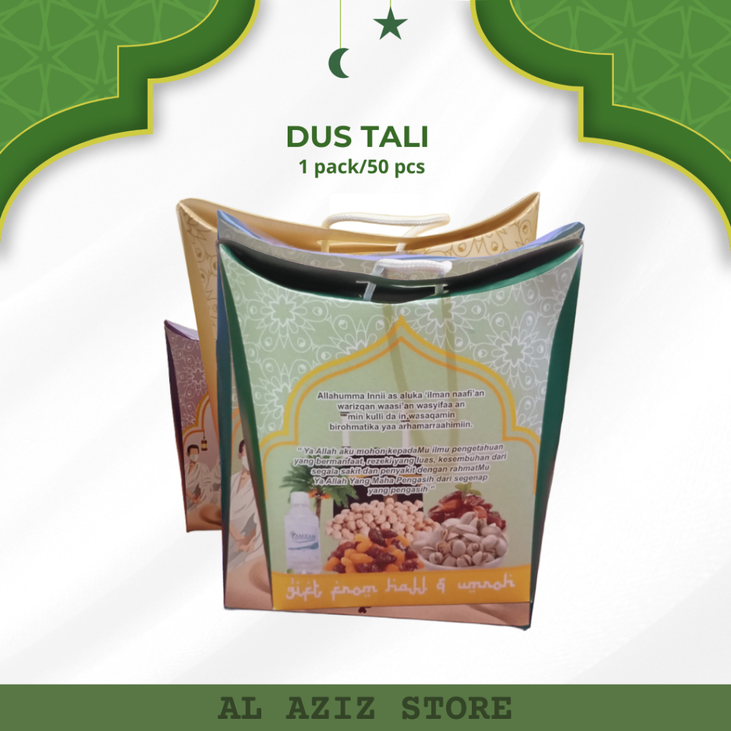

1 pack(isi 50pcs) Dus tenteng dus tali goodie bag paketan oleh oleh hajji dan umroh