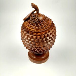 Toples Kayu Aesthetic Tempat Cemilan Buah Durian Kerajinan Kayu Jati