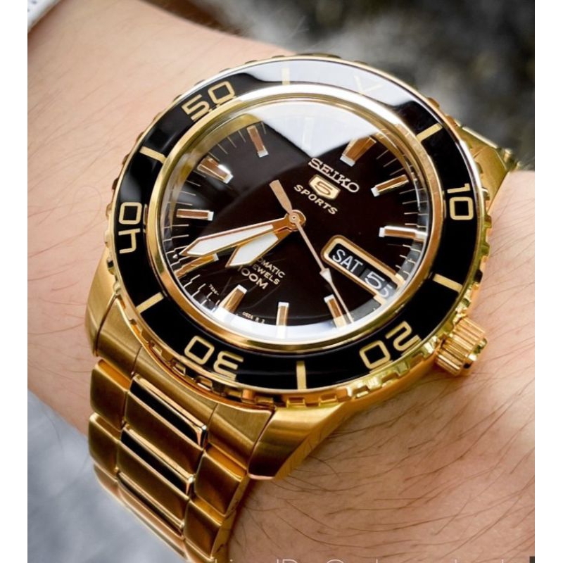 sold out❌❌❌seiko 5 sport fifty five fathoms gold  SNZH60K1 like news not seiko sumo seiko monster se