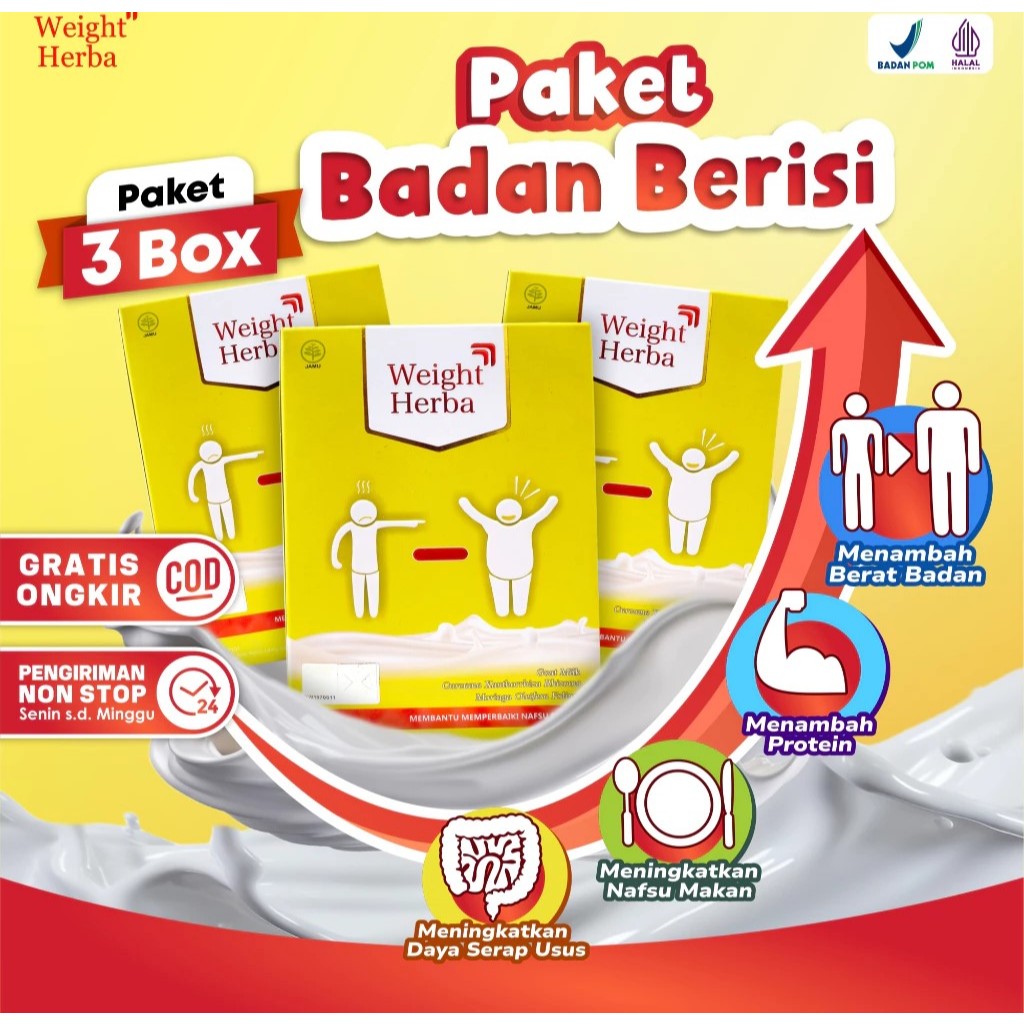 

TERMURAH!!! Weight Herba Paket 3 Box Susu Kambing Solusi Penggemuk Badan 100% Ori