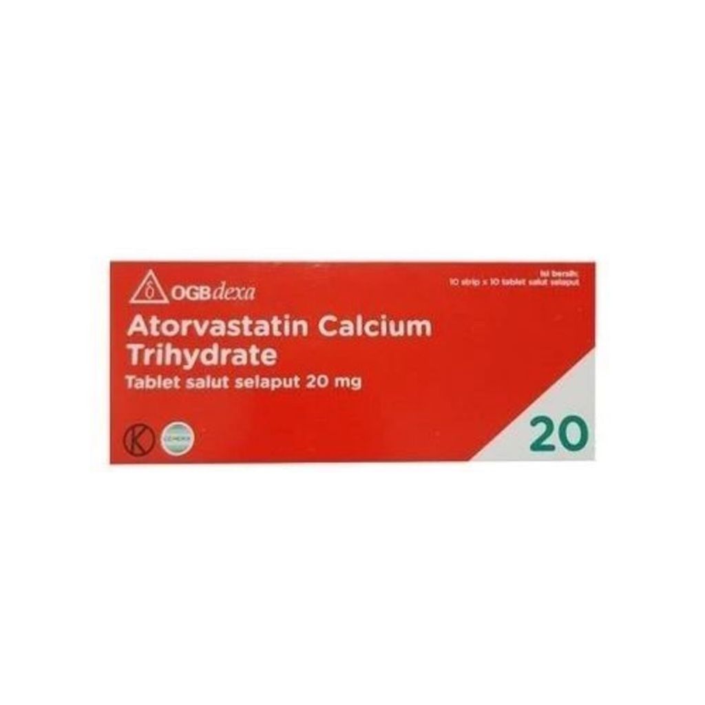 ATORVASTATIN 20MG 1 BOX ISI 100 TABLET  ( DEXA MEDICA )