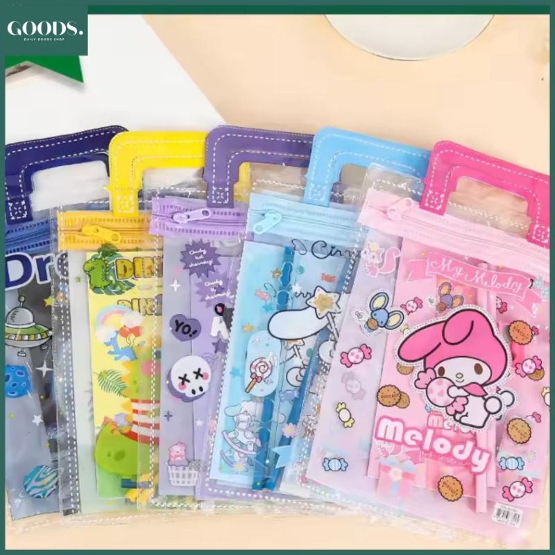 

GOODS - ATK Alat Tulis Set 6IN1 Lengkap Karakter Lucu Sanrio | Kado Gift Set Alat Tulis DIY Karakter