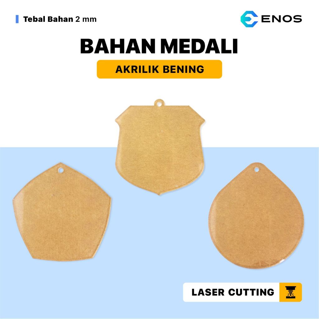 

Bahan Medali Akrilik 6.5 cm Tebal 2mm - Acrylic Bening Laser Cutting