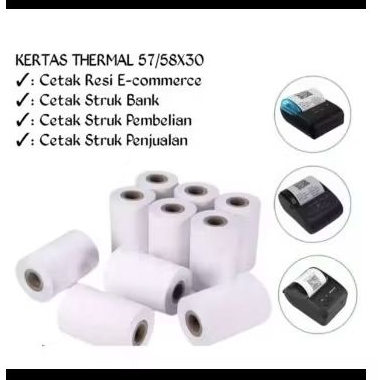 

Kertas Printer Thermal Bluetooth Ukuran 58 Mm Isi 10 Rol