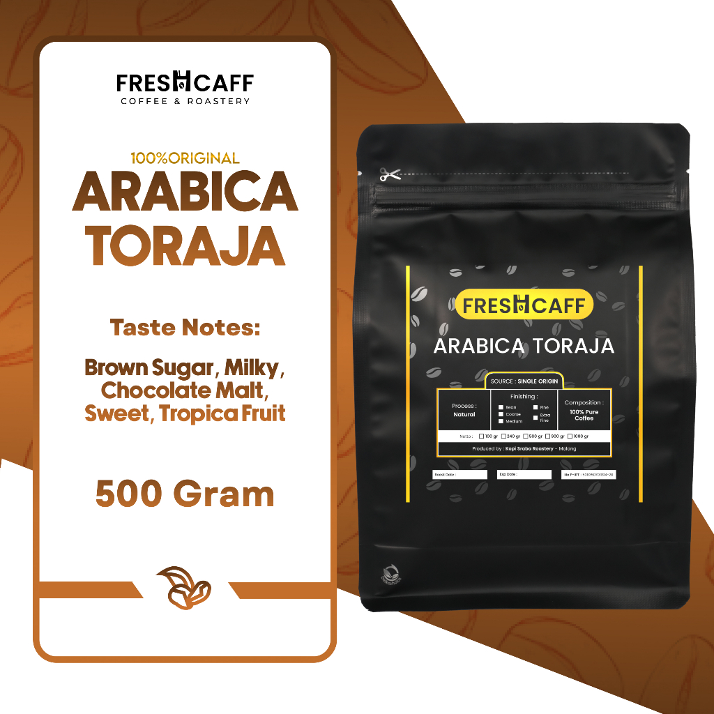 

Kopi Murni Arabica Toraja 500 gram