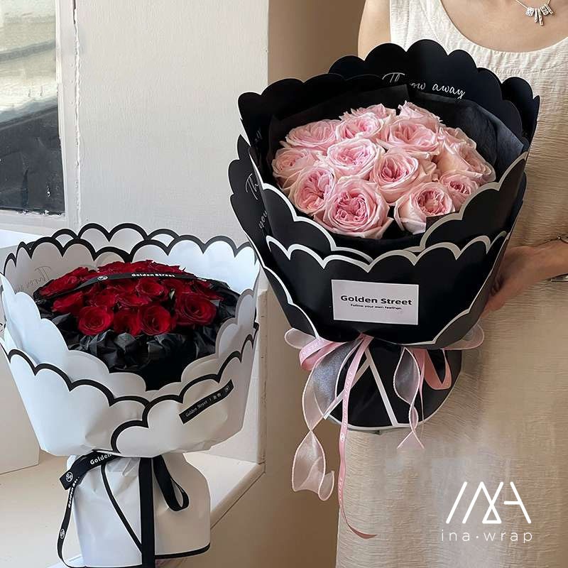 

[10 LBR] Kertas buket bunga / flower wrapping paper wavy border