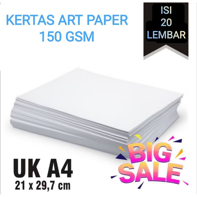 

Kertas Art Paper 150gsm isi 20 lembar A4