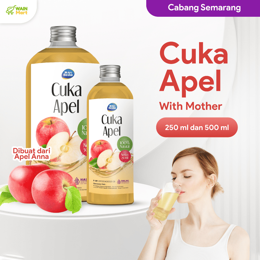 

Apple Cider Vinegar / Cuka Apel Alami Wainmart untuk Kesehatan Kulit Diet