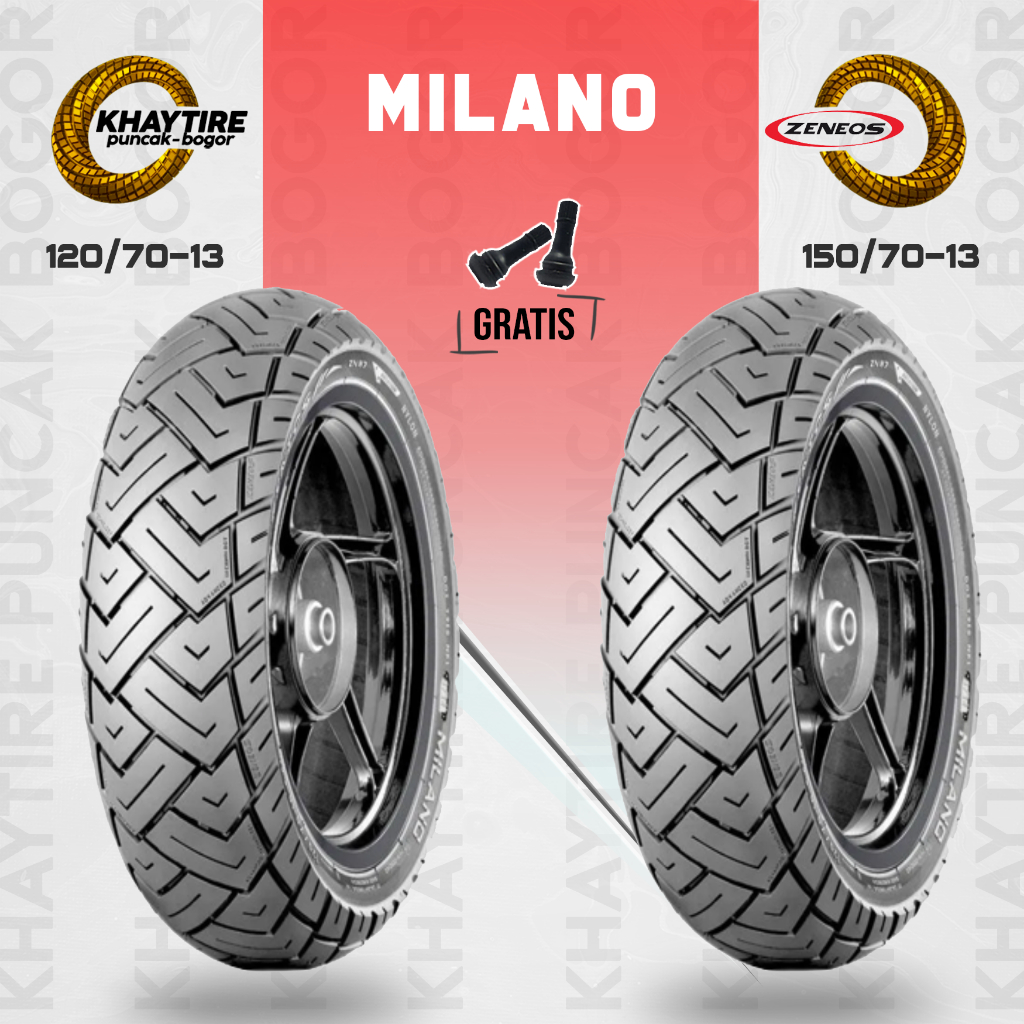 Paket Ban Tubles Motor NMAX ZENEOS MILANO 120/70 - 150/70 Ring 13