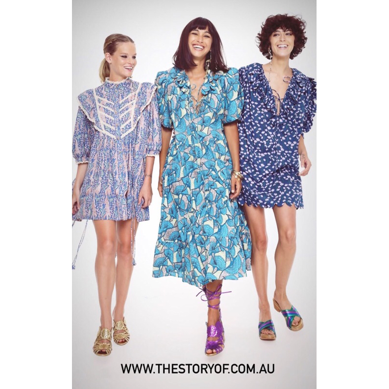 Preloved The Story Of / Maja Scollap Mini Dress / Mini Dress / Vine Blueberry