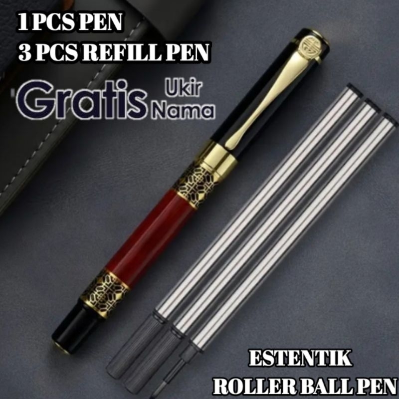 

Pulpen Estentik 3 in 1 Pulpen dan 3 Refill Pen Gratis Grafir Nama Dan Box Exlusive