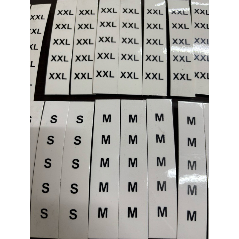 

Sticker Bening Label Pakaian Size S-XXXL