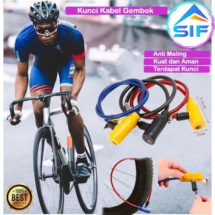 Gembok Kabel Baja Multifungsi Kunci Gembok Tali Untuk Pagar Rumah Kualitas Terjamin Cable Lock Serna