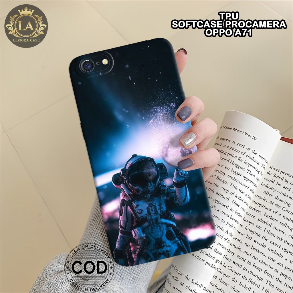 Case OPPO A71 (2017-2018) - Leviora Case - Fashion Case Astronot - Softcase OPPO A71 (2017-2018) - C