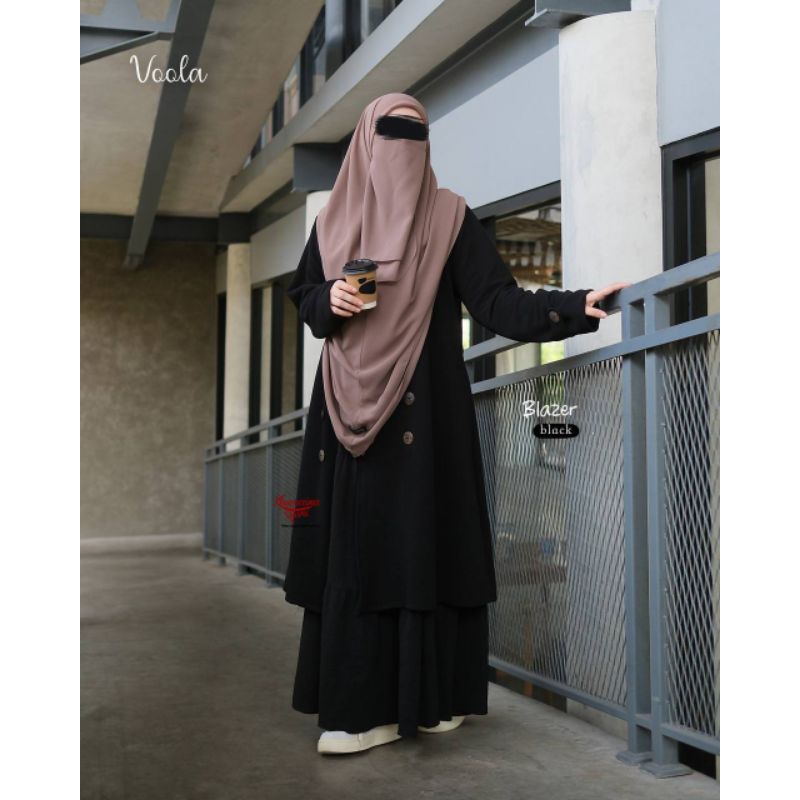 Long Outer Muslimah/Blazer Muslimah/Voola Blazer/Outer Syar'i/Pakaian Umroh Haji/Jacket Muslimah