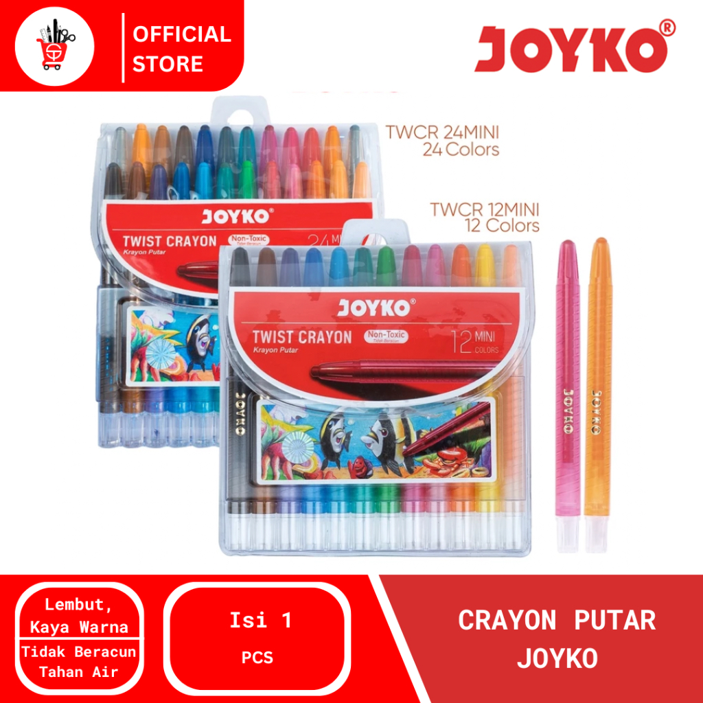 

Twist Crayon | Krayon Putar Joyko Mini TWCR-12 Mini / TWCR-24 Mini (1 SET)