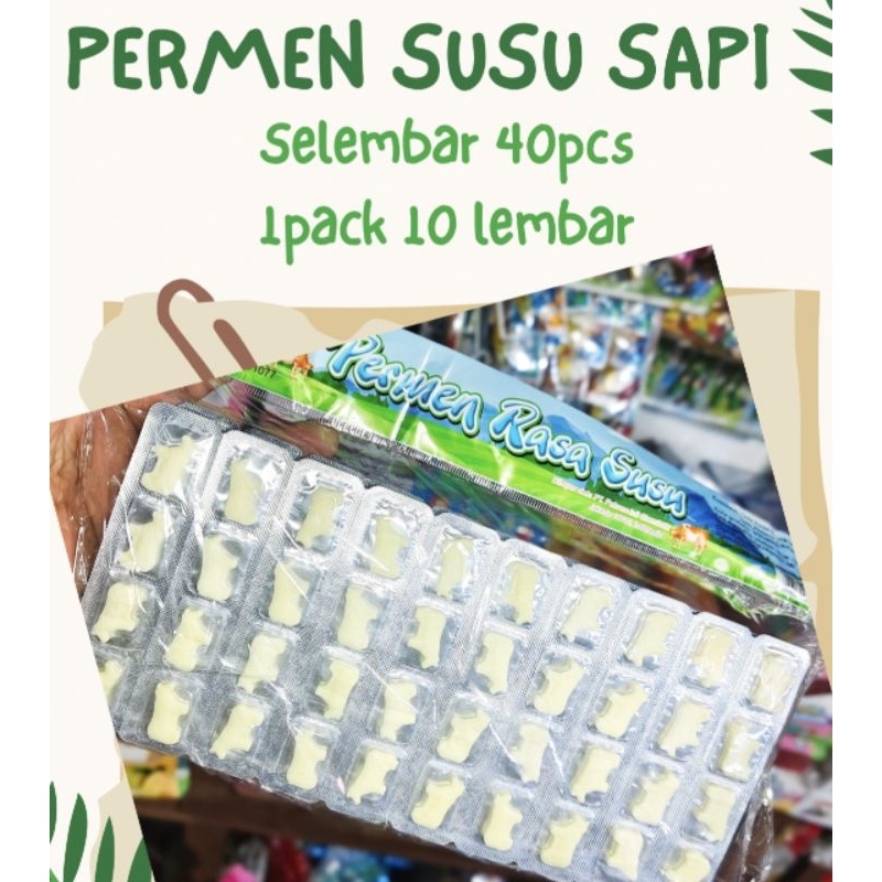 

(10 LEMBAR) 400PCS PERMEN SUSU SAPI