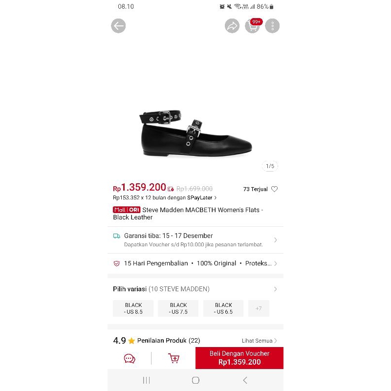 preloved Flat Shoes Steve Madden MACBETH