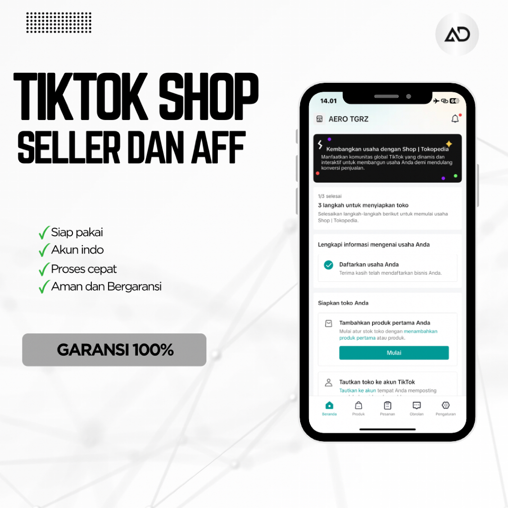 AKUN TIKTOK SHOP SELLER DAN AFF