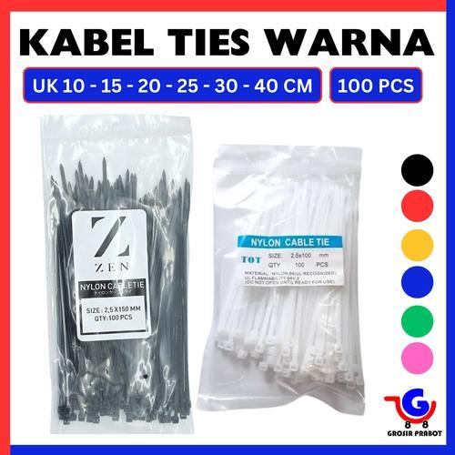 

Cable Ties Kabel Ties Kabel Tis 10cm 15cm 20cm 25cm 30cm Hitam Putih Isi 100 pcs Klip Pengikat Perapih Bungkus Makanan Nylon Multifungsi Serbaguna High Quality