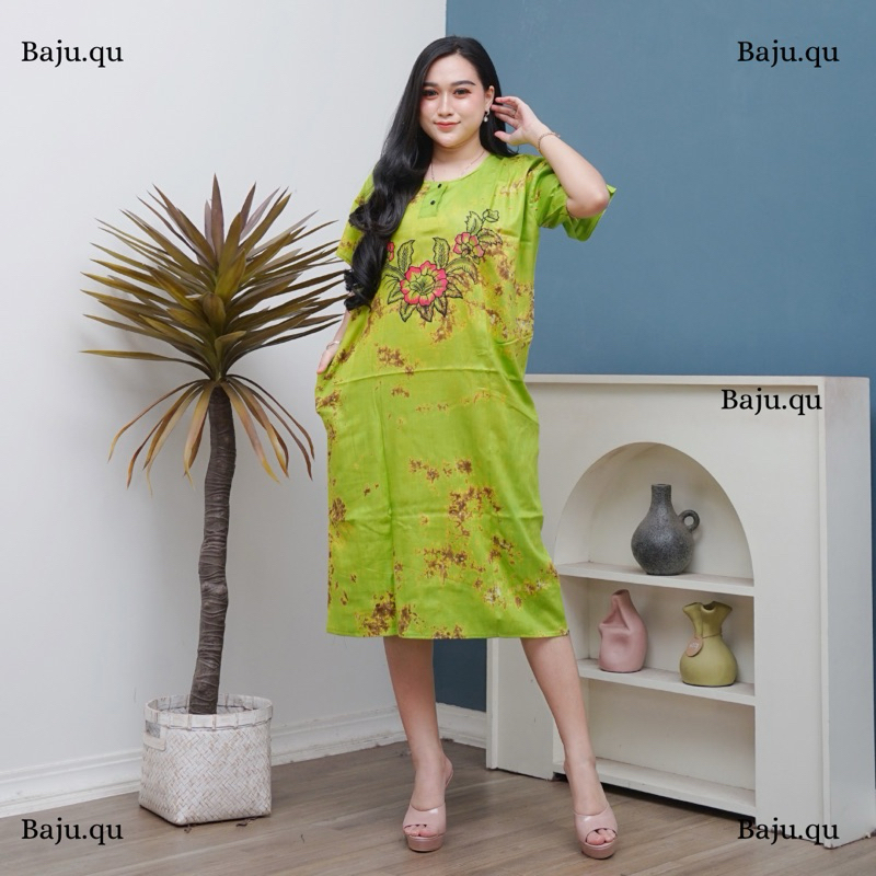 Daster Bali Murah Viral Motif Bunga Kekinian Bahan Rayon Santung Bumil Busui