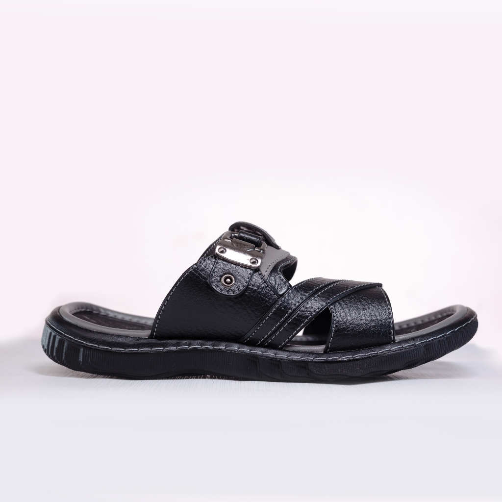 Sandal Pria Slop Slip On Sendal Cowok Selop Kulit Semi Formal Keren Sandal Selop Pria Dewasa