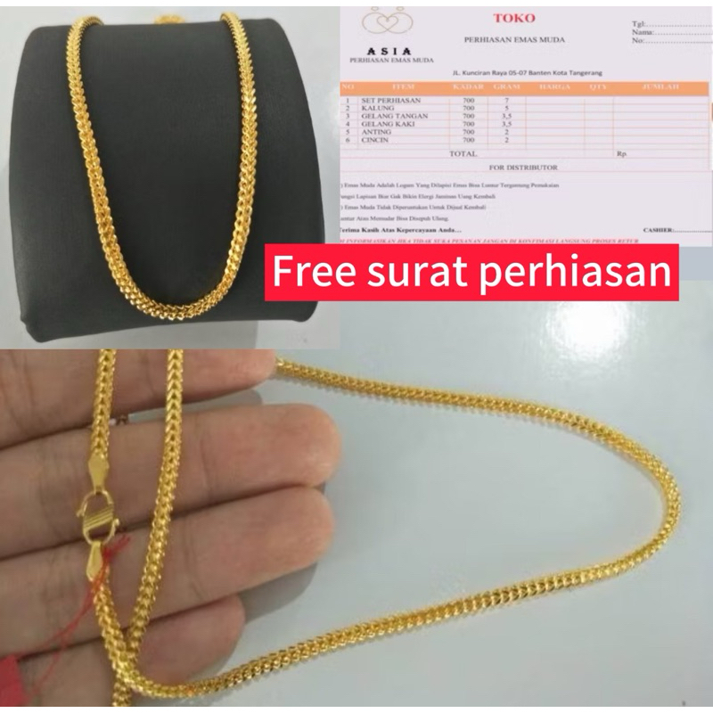 kalung emas asli kadar 700 victory 5 gram ada surat
