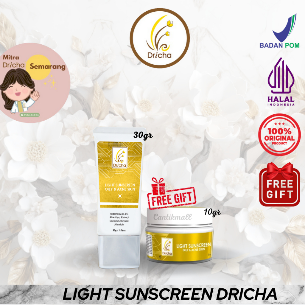 (READY) DRICHA LIGHTSUNSCREEN UNTUK KULIT BERMINYAK & BERJERAWAT SUNSCREEN DR IKA