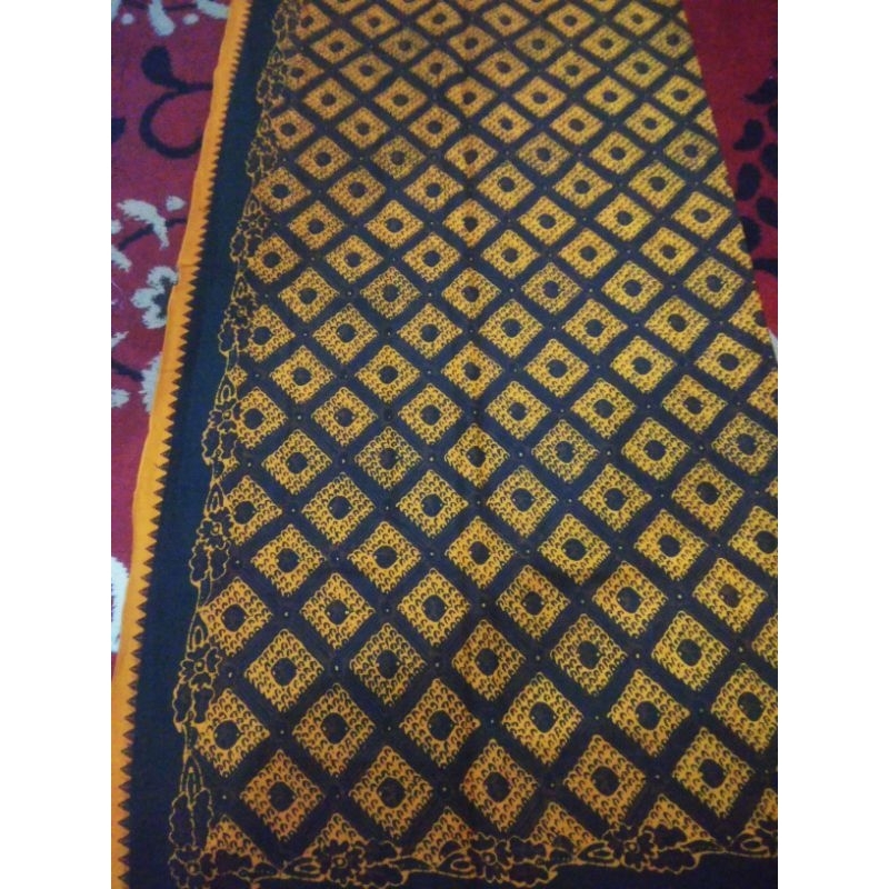 Kain Jarik Panjang Batik Salem Brebes Premium Sidomukti Ukel Warna Kuning / Samping Kebat Tapih