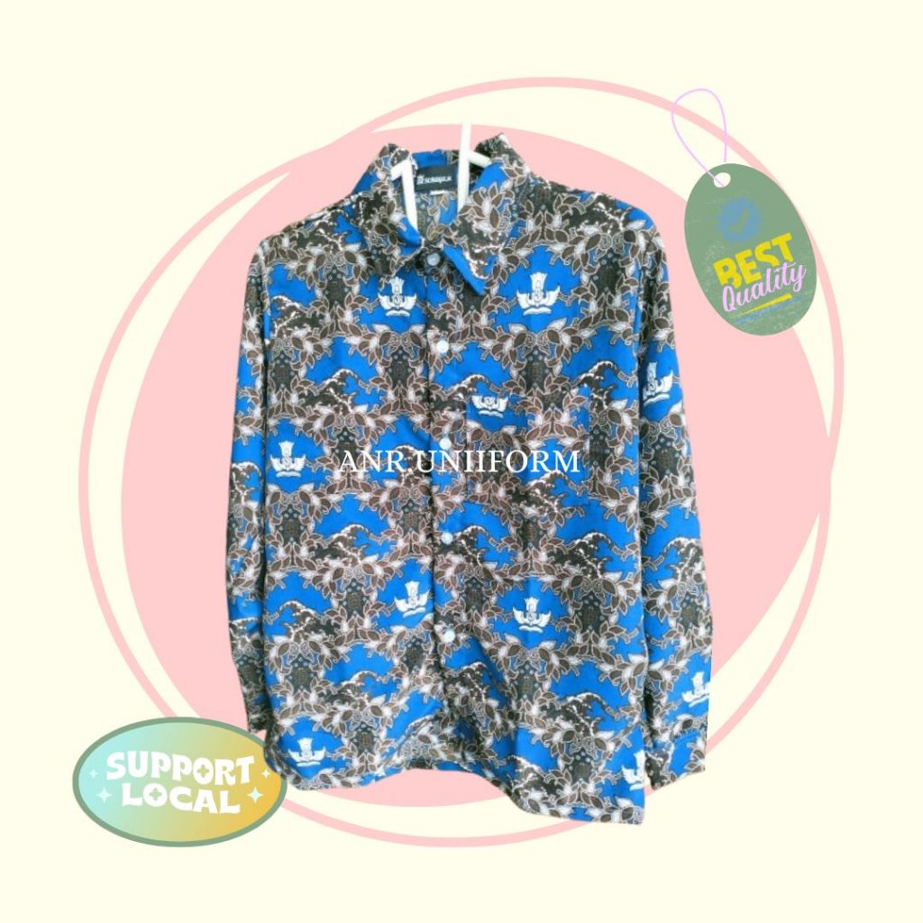 Seragam Batik Sekolah/ Baju Batik SMP/ Baju Batik Motif Penyu Biru