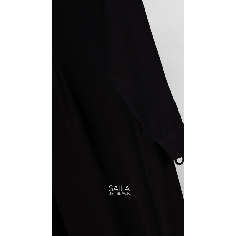 [Nwt] Aljenna ready stock : Lanna abaya saila dress jetblack premium laeeba mazen anti uv leyya jemi