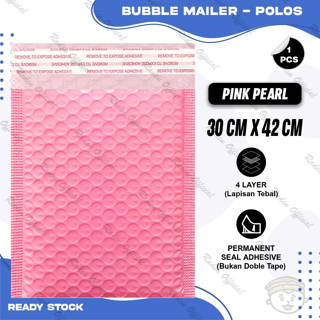 

Plastik Packing BUBBLE MAILER Pink Kantong Polybubble Amplop Bubble Envelope Polymailer Olshop Polos Ukuran 30X42