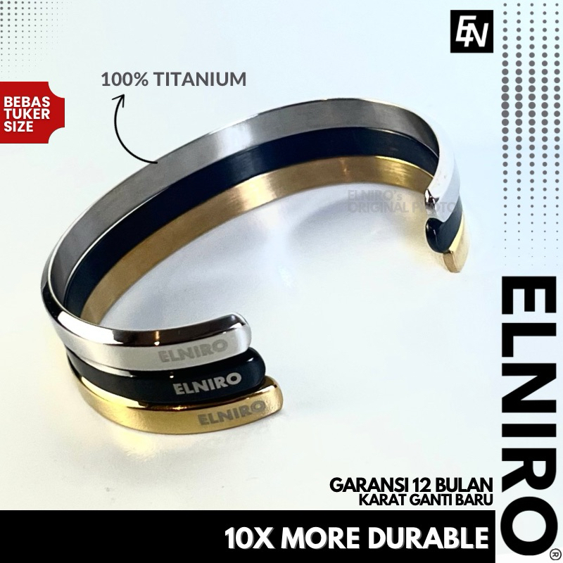 ELNIRO - Gelang Cartier Titanium Asli Pria Wanita | Bracelet for Men Women