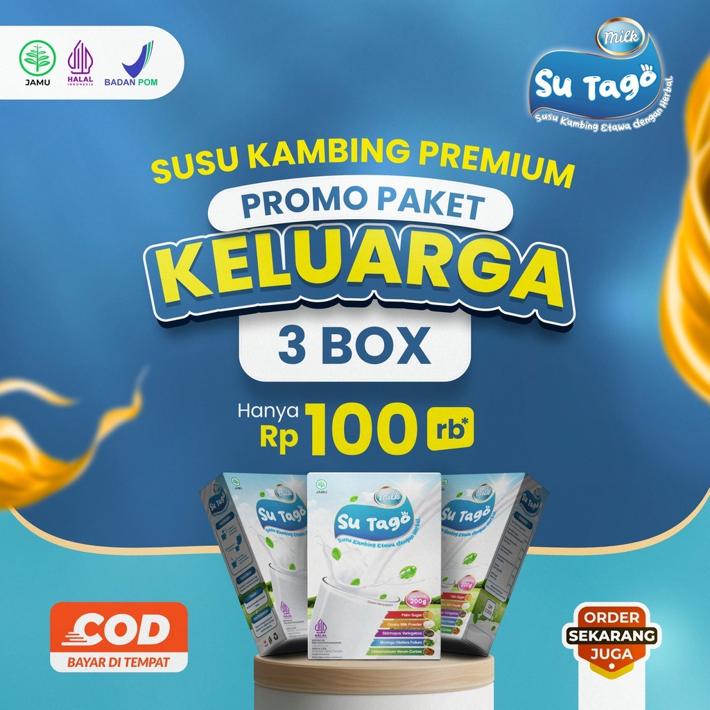 

SU TAGO - Susu Kambing Premium Paket Keluarga 3 Box