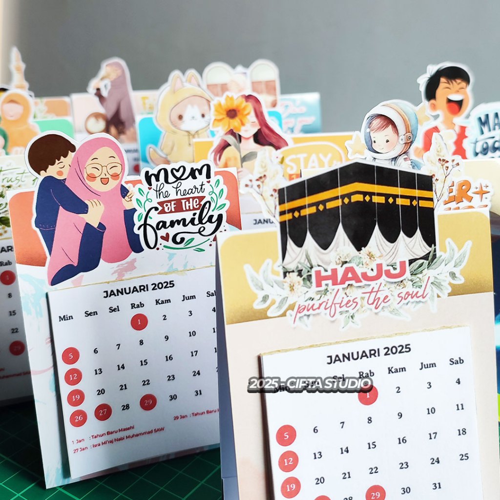 

2025 Standing Kalender Sobek Mini / Kalender Sobek Meja Aesthetic, Islami, Motivational Quotes