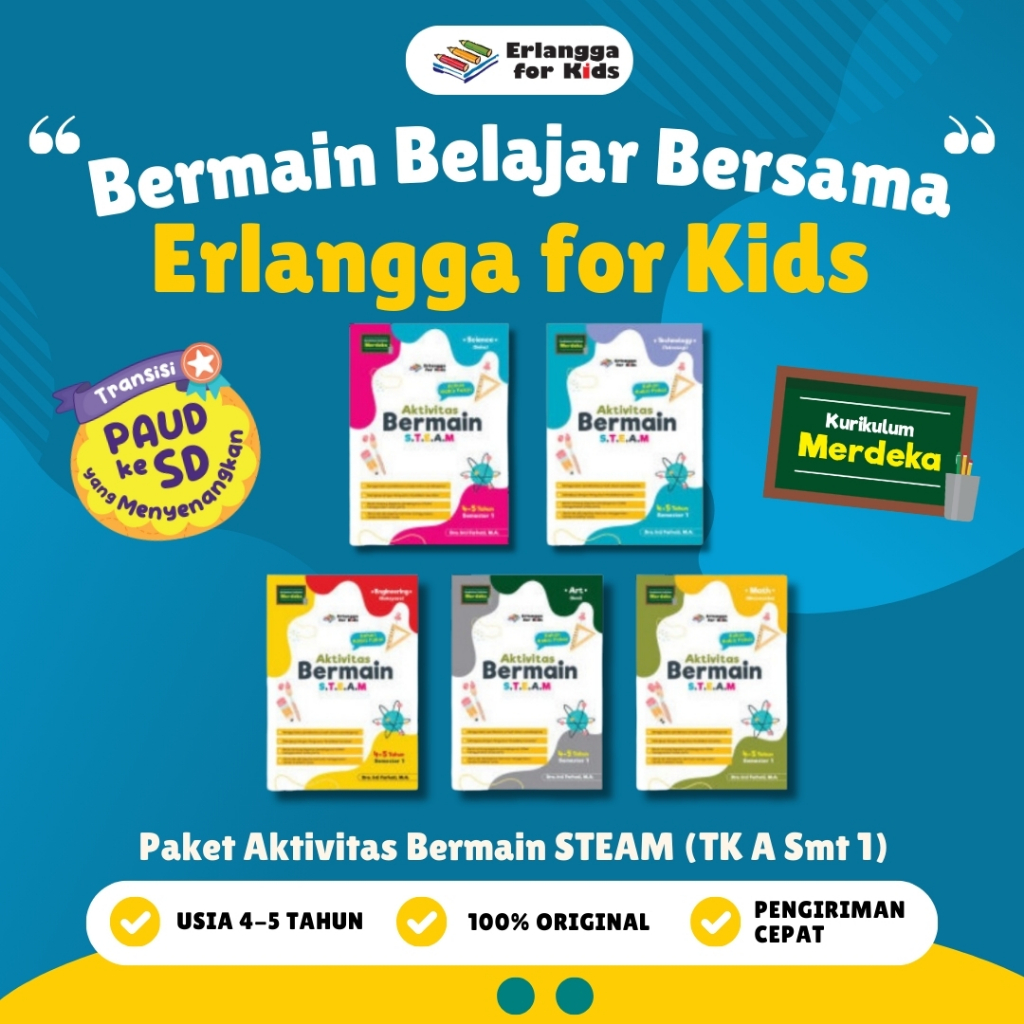 [Erlangga] Buku Paket TK dan PAUD: Paket Aktivitas Bermain STEAM - Kurikulum Merdeka