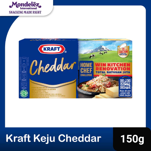 

Kraft Keju Cheddar Blok, 150g. Keju asli dari susu New Zealand(Citra Rasa)