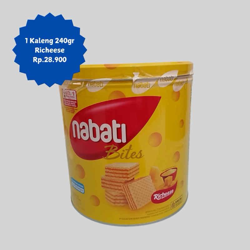 

Nabati Bites Wafer Kaleng 240Gr / Richeese Nabati