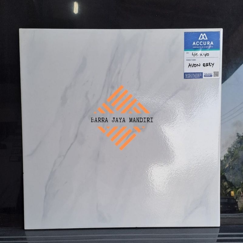 KERAMIK LANTAI 40X40 AVON GREY GLOSSY - MULIA TILES