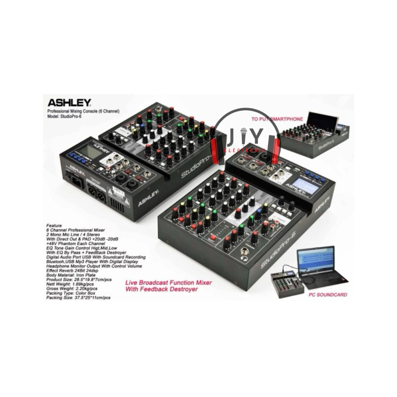 Audio Mixer Ashley 6 Channel StudioPro6 StudioPro 6 Studio Pro 6 Ori