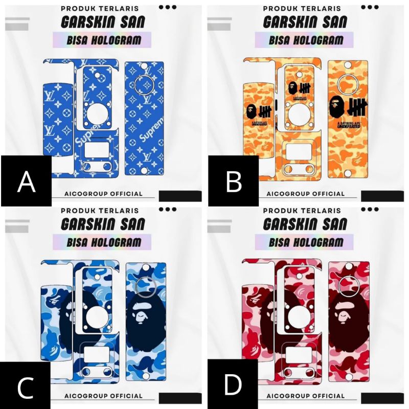 

Garskin Inner San Hologram Dan Biasa Anti Air Bisa Custom